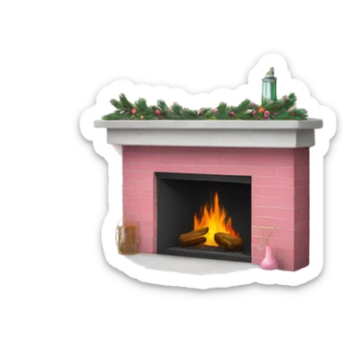 Winter Pink FirePlace sticker