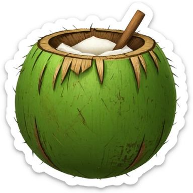 Green Coconut shell sticker