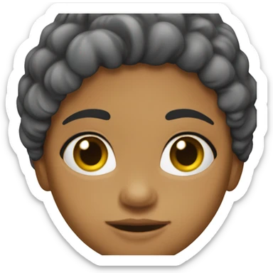 Chica negra con pelo blanco liso sticker