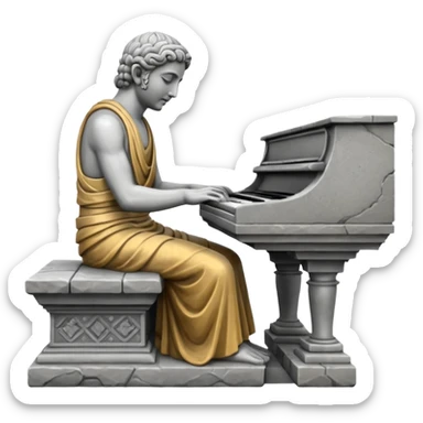 statue playing keyboard sticker