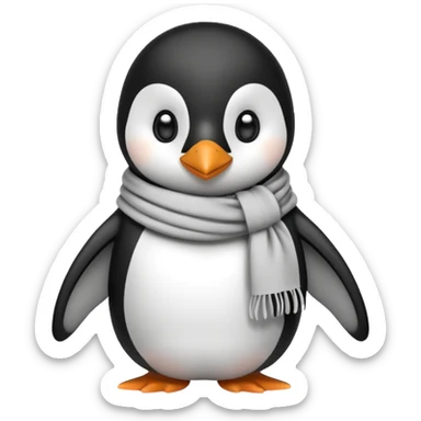 penguin with different scarf single-color  sticker