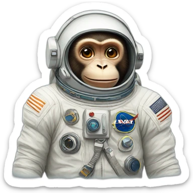 monkey astronaut sticker