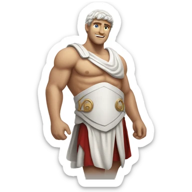 White Roman empir guy showing off his abs sticker