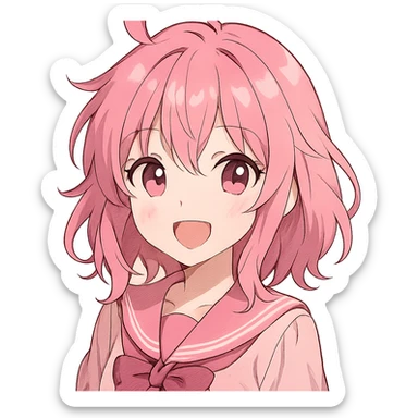 Pink anime ,remove background sticker