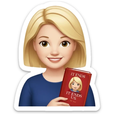 generate an ios genmoji of COLLEEN HOOVER "IT ENDS WITH US" book sticker