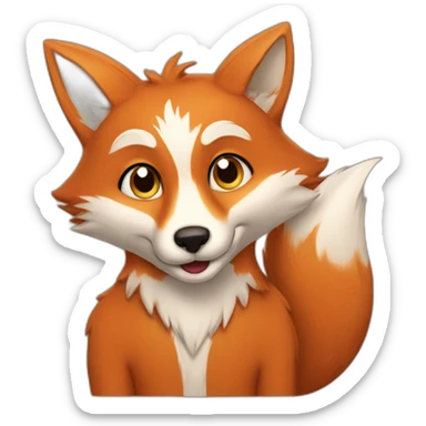 Fox saying goodbye sticker