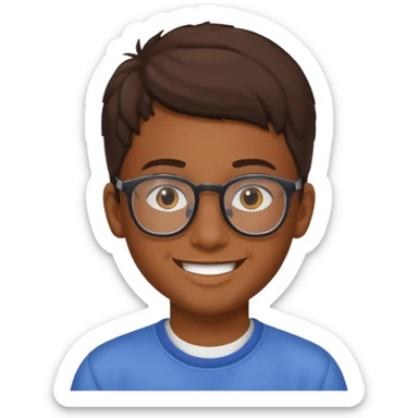 homme avec lunette brun  adolescent sticker