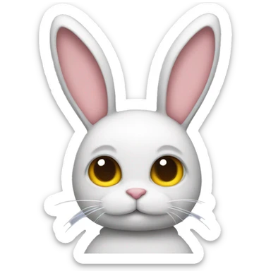 Bunny with cat ear sticker
