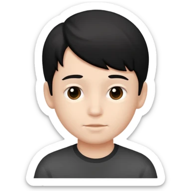 realistic monochrome portrait of boy sticker