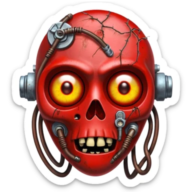 Red Shelly Teardrop Zombie-Machine-hybrid sticker