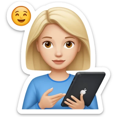 No she is white and she hold a ipadnooooo sticker