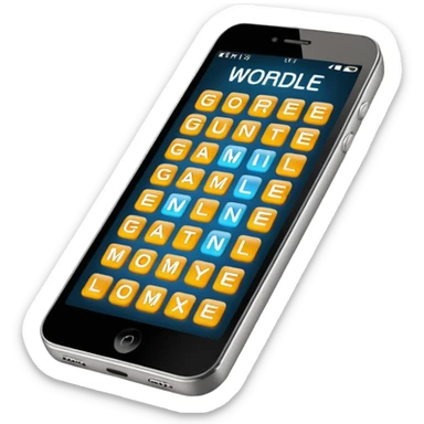 a phone showing the game wordle being played on it  sticker