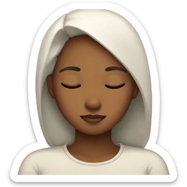 serene girl sleeping peacefully sticker