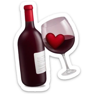 Red wine heart sticker