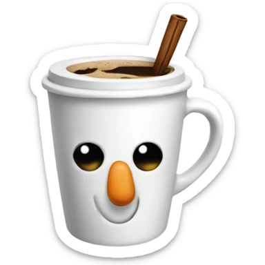 Snowman coffee cup  sticker