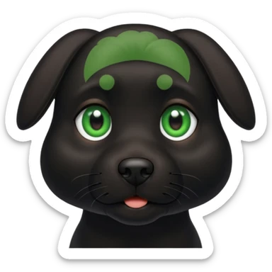  black dog green eye sticker