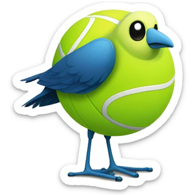 tennis ball bird  sticker