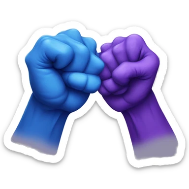 Blue and purple fist bump  sticker