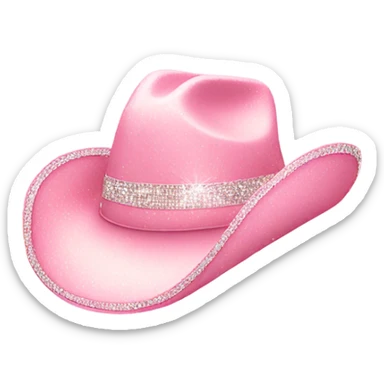 light pink cowgirl hat with sparkles without person sticker