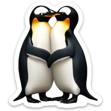 Penguins hugging sticker