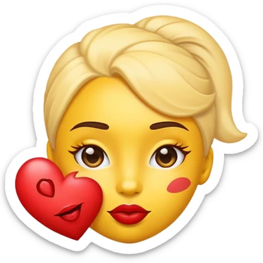Create a yellow emoji that has I love Ayanna on its forehead with a red kiss mark next to the name sticker