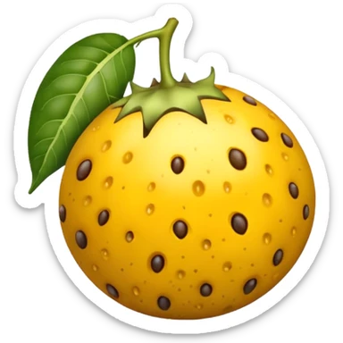 Create a yellow passion fruit emoji sticker