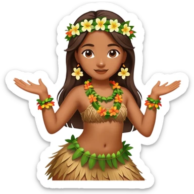Beautiful Hawaiian girl dancing hula sticker