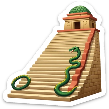 Chichen Itzá with the serpent shadow on the steps sticker