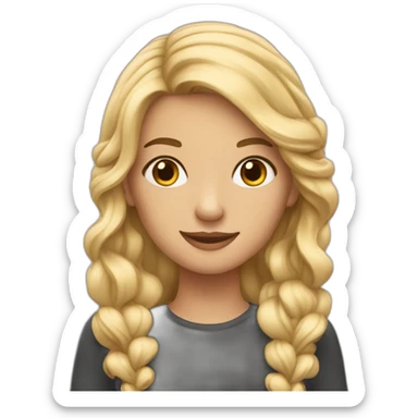 Beautiful Blonde girl with brades  sticker