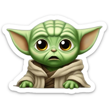 Angry baby yoda sticker