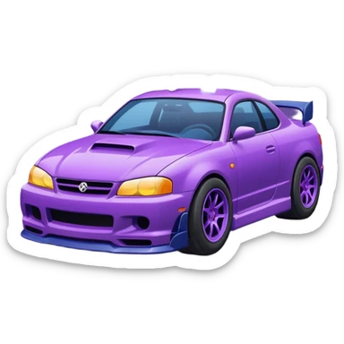 Purple and navy blue car doing a drift. sticker