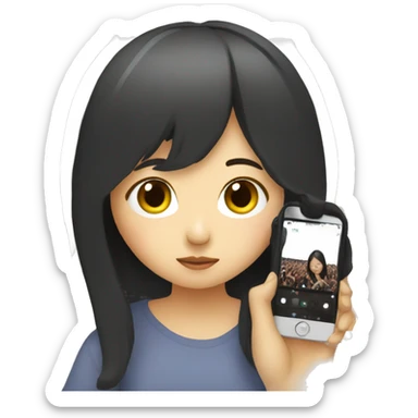 korean girl filming with a phone at a concert sticker