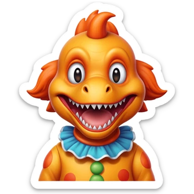 babyface dinosaur clown sticker