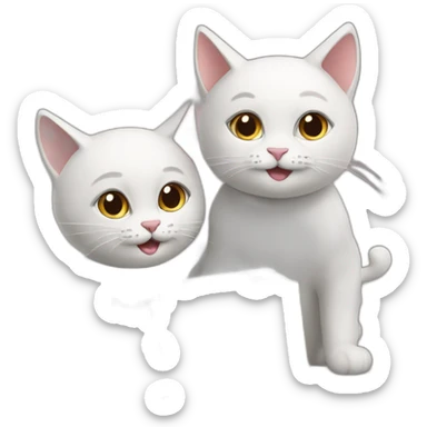 Two cats reading book sticker
