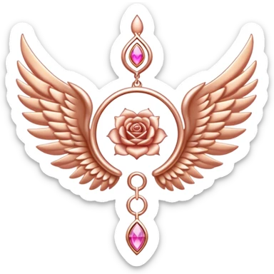 Rose gold wing of the chakra spirituality sticker