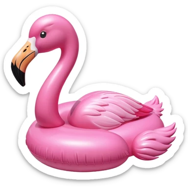 A pink flamingo pool float sticker