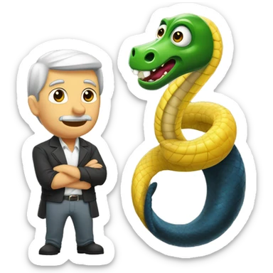 Criar uma balança com serpente, e dois ramos de trigo   sticker