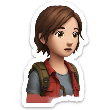 Ellie the last of us red t-shirt Little bit dezoom sticker