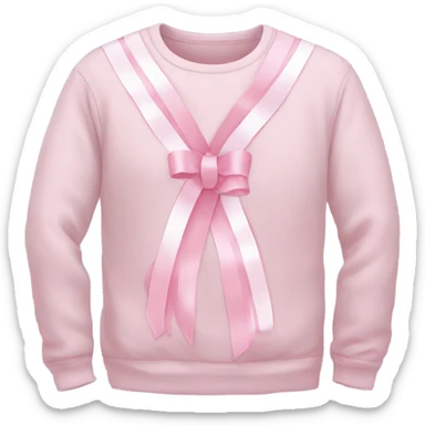 White crew neck with light pink ribbons  sticker