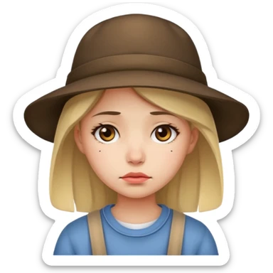 sad Girl with hats sticker