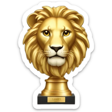 cannes gold lion trophy sticker