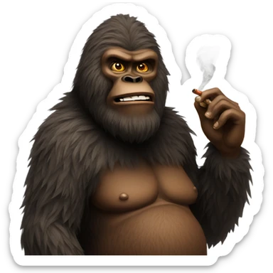 Bigfoot smoking a cigar  sticker