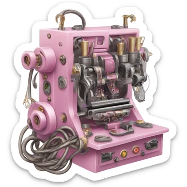 Pink tattoo coil machine sticker