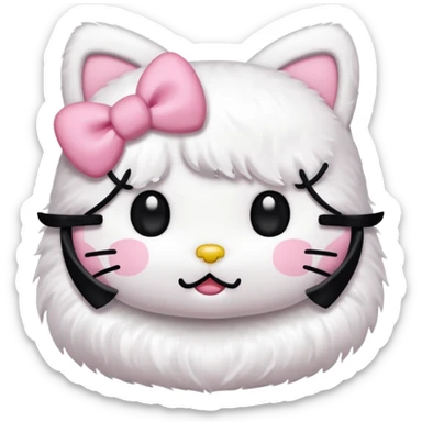 hello kitty with a black bow sticker