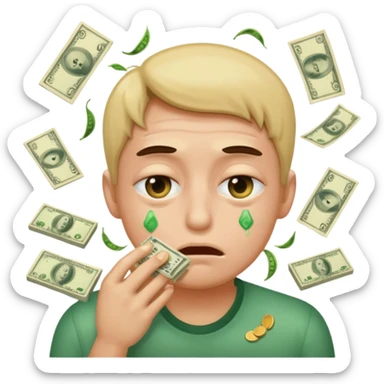 money eyes vomiting sticker
