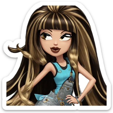 stylish girl with long hair sticker