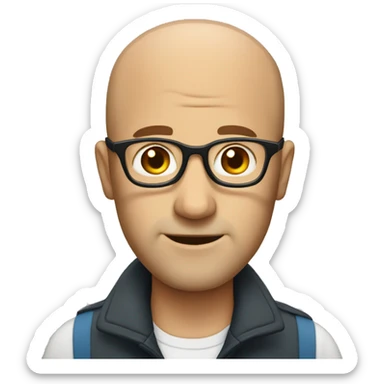Balding man with glasses  sticker
