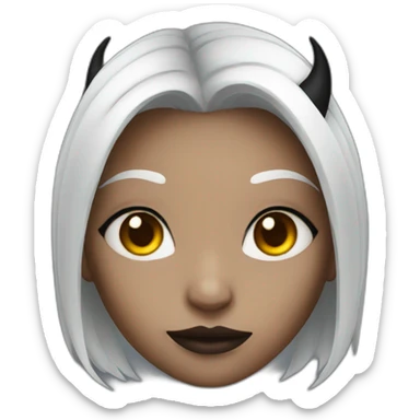Demon girl with black eyes sticker