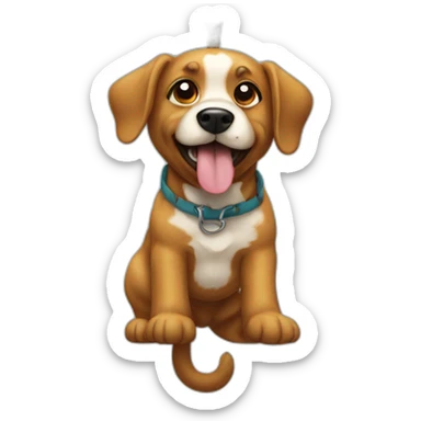 Multipoo dog hanging from a rope sticker