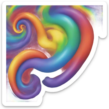 rainbow swirl abstract tornado tail sticker
